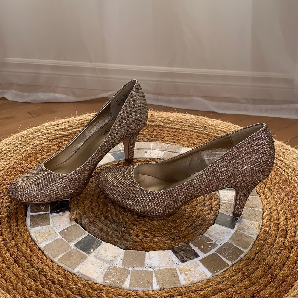 Call it Spring | Gold sparkle heels